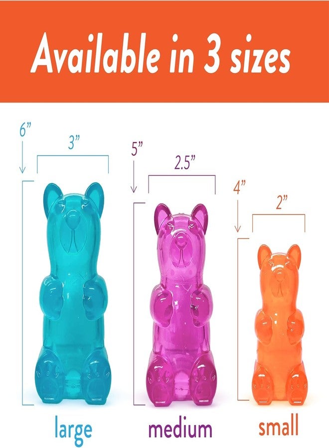 Spunky pup Spunky Bear Interactive Squeaky Dog Toys - Gummy Bear Shape, Crazy Bounce, Dishwasher-Safe, Assorted Neon Colors- Small - Image 5